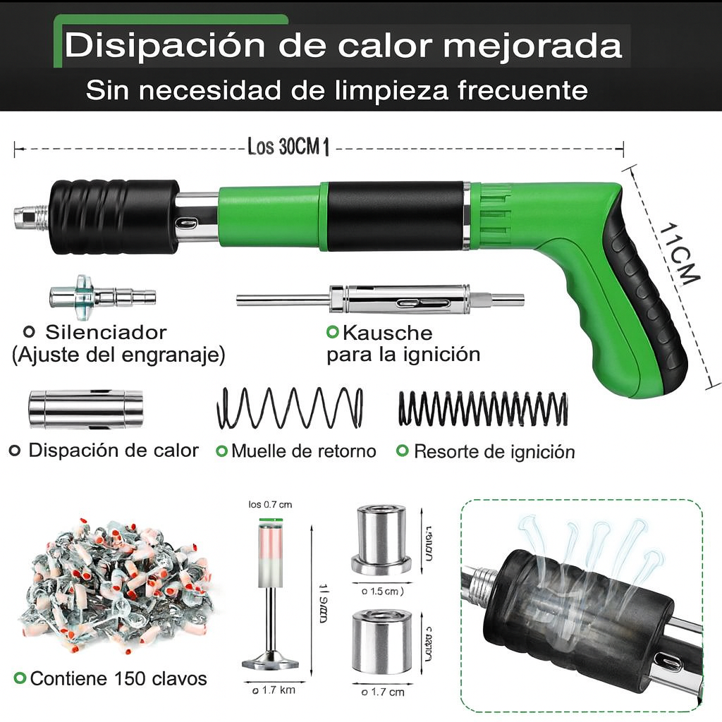 CLAVOEXPRESS™ - PISTOLA DE CLAVOS FULMINANTE | 100 CLAVOS DE REGALO 🎁 + ENVÍO GRATIS 📦